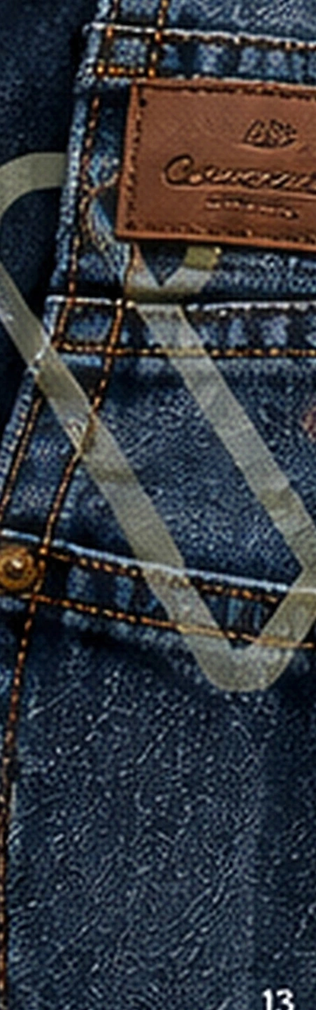 Denim fabric and stitching details